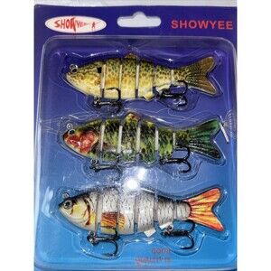 Realistic Action Fishing Lure  Bait Set of 3 in Case New